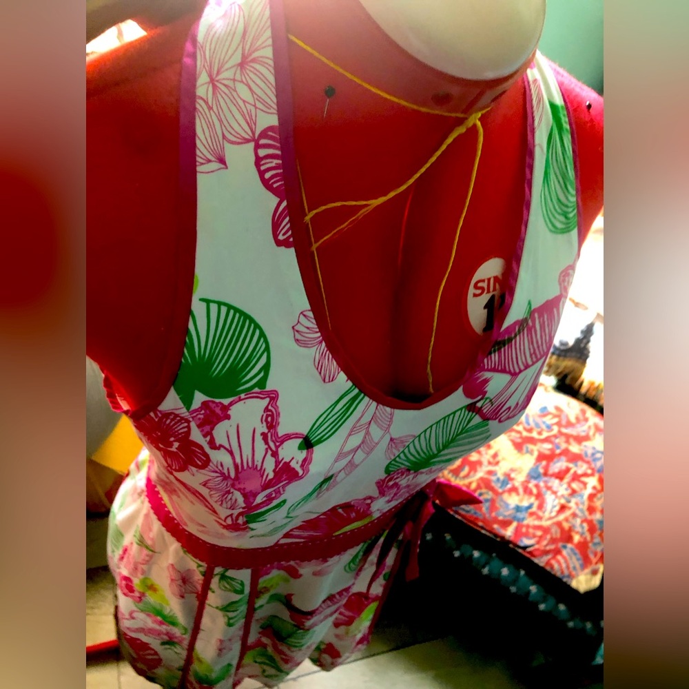 Vintage Cotton dress Tropical summer Floral Sundress